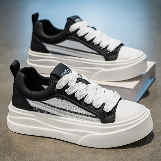 Sapatos originais masculinos de nicho, novos ténis casuais de sola grossa respiráveis para o verão 2025, calçado de moda juvenil para desportivo masculino e na moda