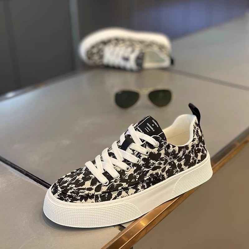 Sapatos de lona para homem, sapatos de madeira finos, flexíveis, flexíveis, respiráveis e casuais de sola grossa, sapatos desportivos masculinos de tecido de nicho, sapatos modernos