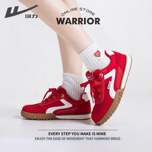 Os novos ténis na moda, versáteis e modernos da Warrior, sapatos femininos confortáveis com blocos de cores e alto valor estético, sapatos casuais vintage americanos baixos