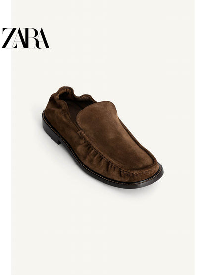 ZARA 2026 Primavera/Verão Novos Sapatos Náuticos Masculinos de Couro da Série Studio 2692720 700