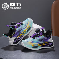 Os novos sapatos infantis versáteis e confortáveis e com blocos de cores da Warrior, sapatos desportivos de exterior estilosos e modernos, sapatos de botão de alta qualidade e na moda