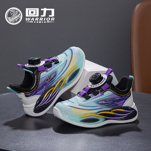 Os novos sapatos infantis versáteis e confortáveis e com blocos de cores da Warrior, sapatos desportivos de exterior estilosos e modernos, sapatos de botão de alta qualidade e na moda