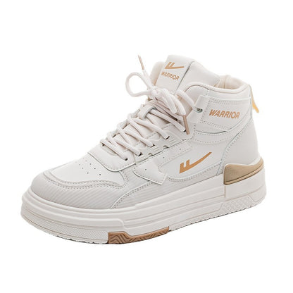 Sapatos guerreiros para mulheres, sapatos casuais versáteis de cano alto e na moda com blocos de cor, ténis confortáveis de primavera para o dia a dia, sapatos plataforma de alta saliência