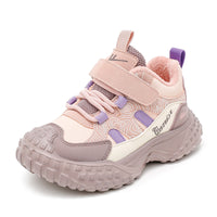 Novos sapatos infantis para o exterior de inverno para mulher e para mulher, sapatos desportivos de velcro forrados a fleece, sapatos modernos e versáteis com adesivo frio