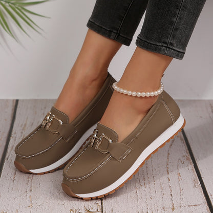 Sapatos desportivos casuais de sola grossa, cadeia metálica casual feminina de exportação, novas sapatilhas sapatilhas plus size no verão 2025