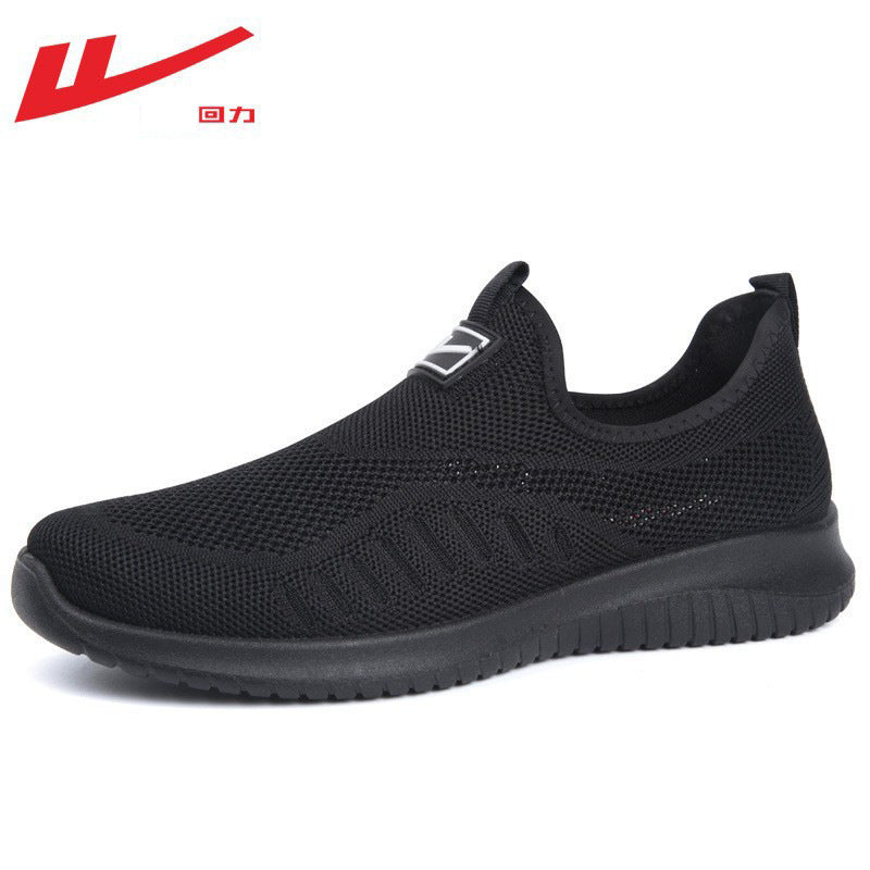 Sapatos Warrior Confortáveis para Caminhada Unissex, Leves e Respiráveis de Uma Camada Novos Sapatos Desportivos Pretos de Verão