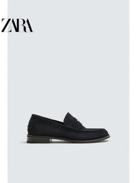 ZARA 2026 Verão Novo Sapatos Masculinos com Bolso Aba Sapatos Sociais de Couro Mocassim 2617720 400