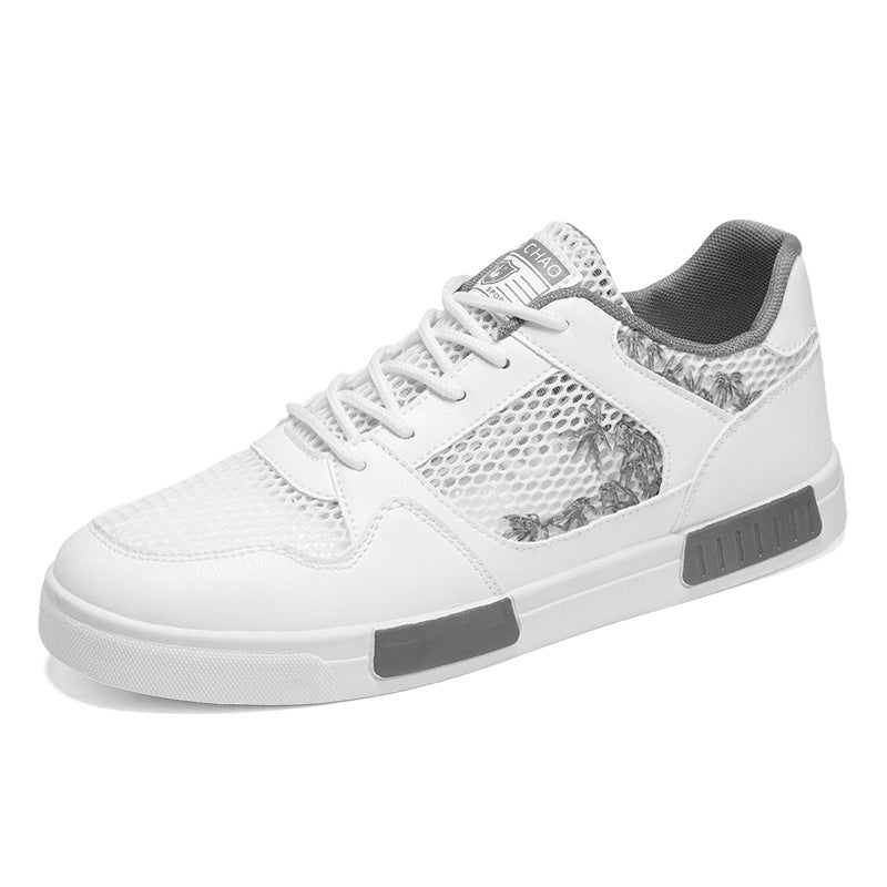 Sapatos masculinos de malha fina, respiráveis, respiráveis de verão, sapatos desportivos masculinos de malha oca, casuais, leves, modernos e versáteis