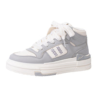 Sapatos de plataforma alta com blocos de cor Warrior, estilo universitário americano, ténis de alto valor, sapatos casuais femininos para alongar as pernas