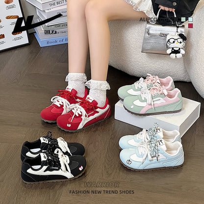 Os novos ténis de ballet de sola fina da Warrior, sapatos casuais com duplo atacador e estilo casual, versáteis, leves e confortáveis para mulheres