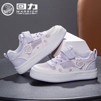 Os novos sapatos versáteis e confortáveis para raparigas da Warrior, sapatos energéticos e fofos e respiráveis de malha simples, ténis desportivos casuais de exterior com velcro