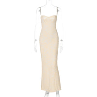 Moda feminina europeia e americana 2026, vestido sexy de renda em renda, com costas nuas, vestido slim slim slipwork para mulheres