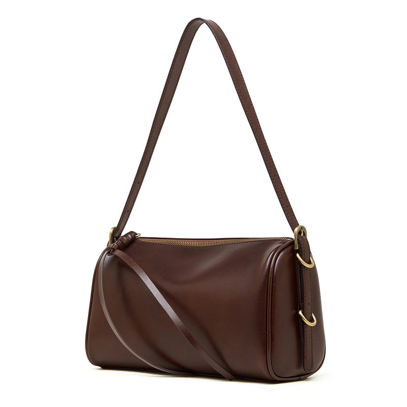 Bolsas de pele curtida vegetal para mulher, novas bolsas tote cruzadas para primavera/verão 2026, malas femininas em pele genuína de grande capacidade, bolsas de almofada de ombro simples