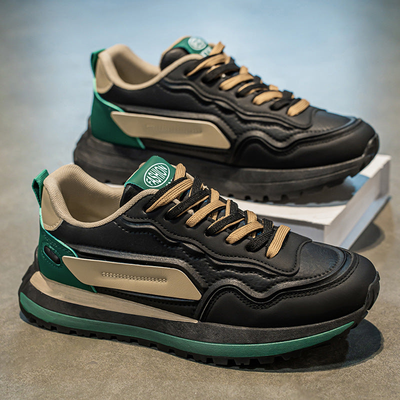 Novos sapatos desportivos casuais respiráveis para primavera 2025 para homem, ténis brancos de sola macia antiderrapantes, sapatos de pai na moda