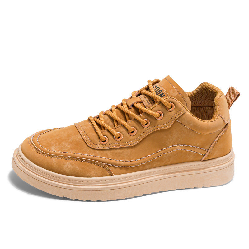 Sapatos Masculinos da Primavera 2025: Novos Sapatos Respiráveis, Sapatilhas Desportivas Masculinas Versáteis Modernas com Sola Grossa, Ténis Casuais, Sapatos de Pele, Sapatos Modernos