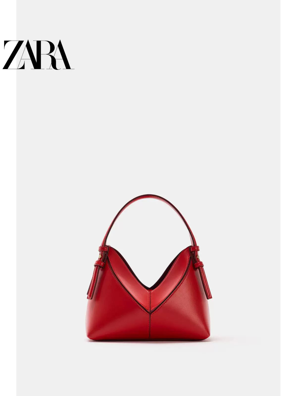 Bolsa feminina ZARA 2026 Verão, nova coleção com detalhes em costura, mini bolsa de mão com cordão/bolsa transversal 6092810 600