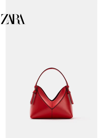 Bolsa feminina ZARA 2026 Verão, nova coleção com detalhes em costura, mini bolsa de mão com cordão/bolsa transversal 6092810 600