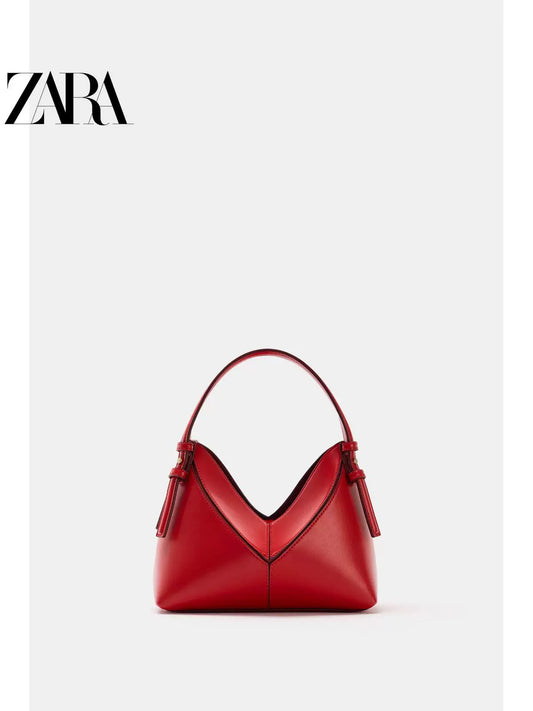Bolsa feminina ZARA 2026 Verão, nova coleção com detalhes em costura, mini bolsa de mão com cordão/bolsa transversal 6092810 600