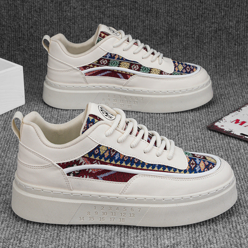 Verão novos sapatos masculinos respiráveis, estilo coreano, versáteis, modernos e de design de nicho, sapatos desportivos casuais de quadro branco