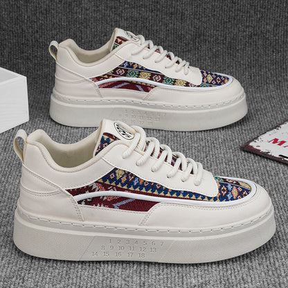 Verão novos sapatos masculinos respiráveis, estilo coreano, versáteis, modernos e de design de nicho, sapatos desportivos casuais de quadro branco