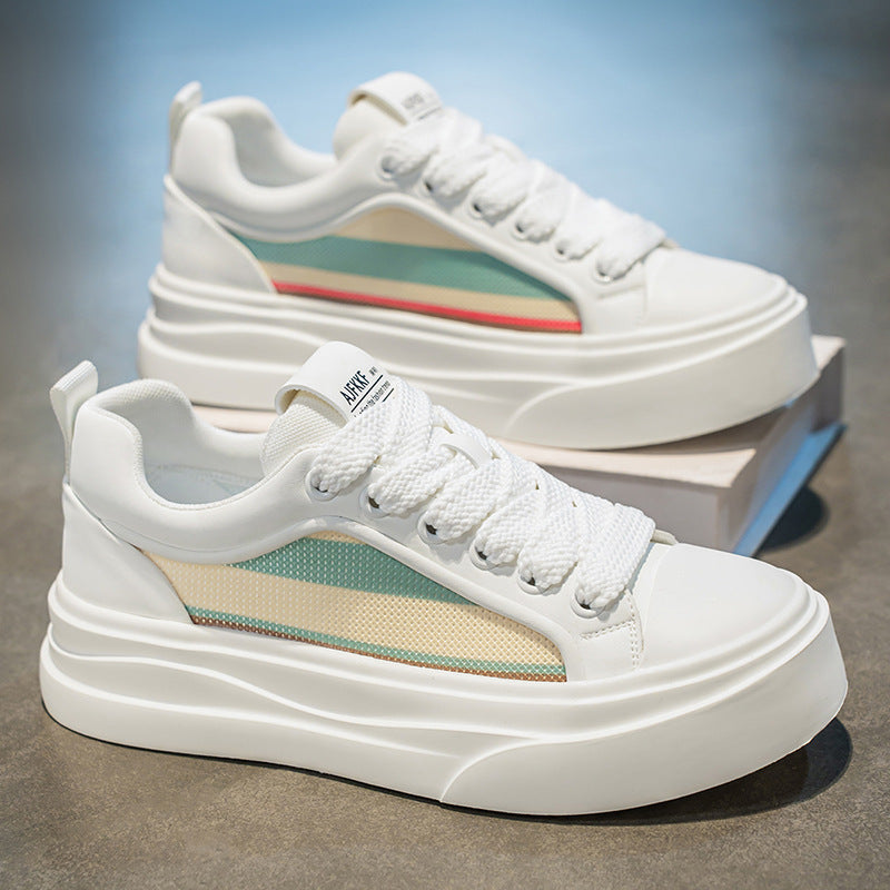 Sapatos originais masculinos de nicho, novos ténis casuais de sola grossa respiráveis para o verão 2025, calçado de moda juvenil para desportivo masculino e na moda