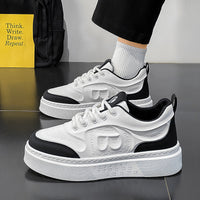 Novos ténis brancos de sola grossa e respiráveis de outono para o outono, ténis desportivos casuais da moda e modernos