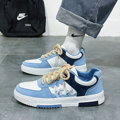 Verão 2025 Novos Sapatos Masculinos Versáteis Versáteis Baixos, Sapatos Desportivos Casuais Leves Famosos na Internet, Ténis de Estudante para Homens