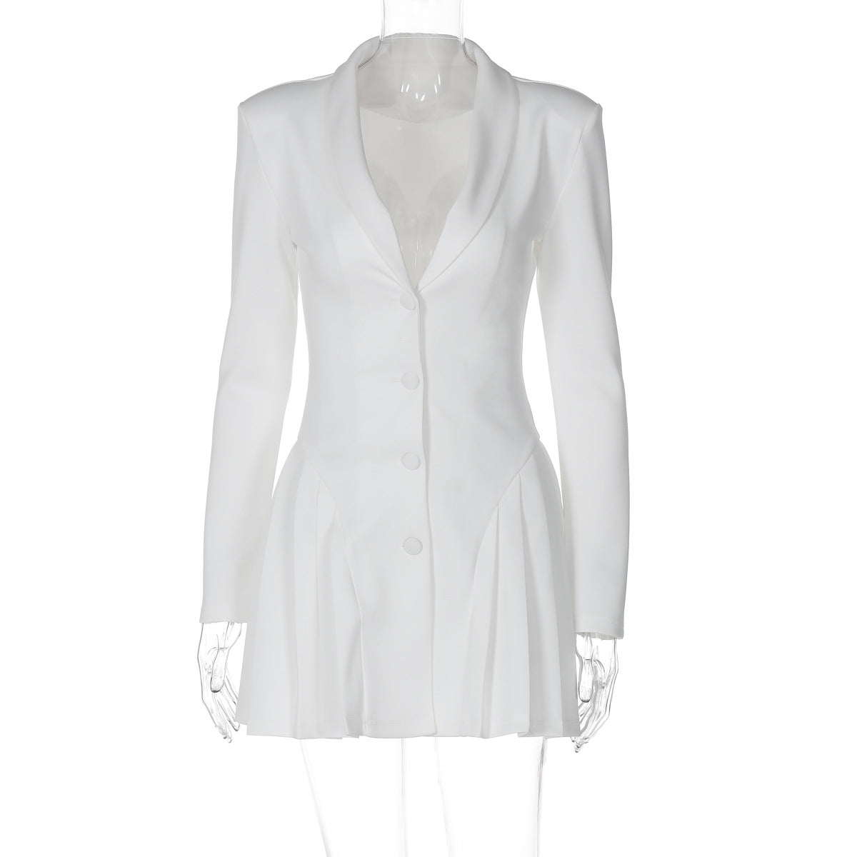 Amazon cross-border nova cor sólida sexy deep V terno gola cardigan irmã real estilo curto babado vestido mulheres