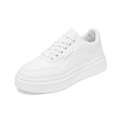 Novos Sapatos Masculinos de Outono 2025: Ténis Brancos Desportivos Casuais Desportivos Casuais que Aumentam a Altura, Sapatos de Snowboard Masculinos Modernos e Versáteis