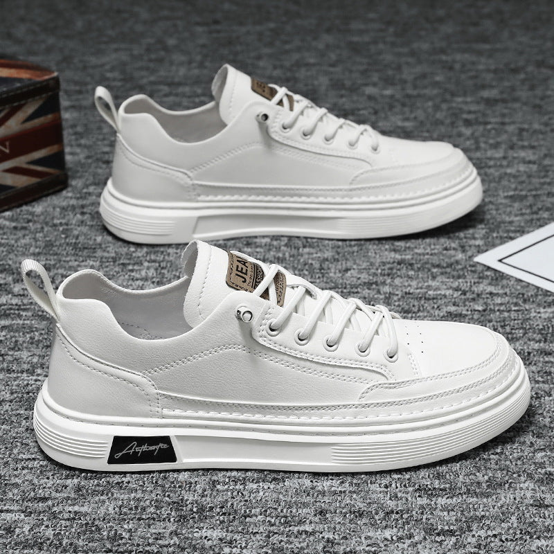 Sapatos masculinos de verão, sapatos brancos novos e respiráveis, sapatos desportivos versáteis e na moda ao estilo coreano, sapatos casuais baixos, sapatos modernos