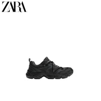 ZARA 2026 Primavera/Verão Novos Sapatos Masculinos: Design de Cadarço Duplo, Tênis de Corrida com Sola Grossa Irregular, 2392720 800