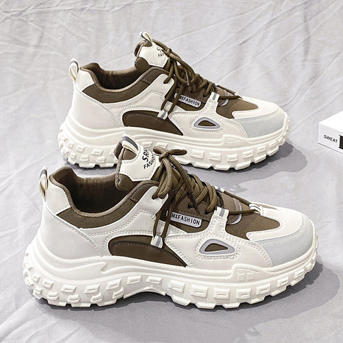 Sapatos Masculinos Populares de Celebridades na Internet 2024 Novos Primaveras Versáteis Casuais Casuais para Aumento de Altura Pequenos Desportivos Brancos Estilo Hong Kong Dad Ins Sapatos Modernos