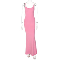 Novo vestido feminino feminino 2026 Kardashian de verão 2026 desfila um vestido slim slim sem mangas e sem mangas