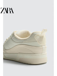 ZARA 2026 Primavera/Verão Novos Sapatos Masculinos Tênis de Cano Alto com Cadarço e Sola Grossa em Dois Tons 2257720 001