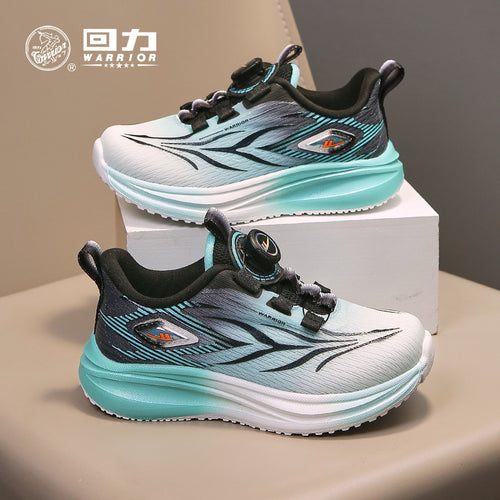 Sapatos infantis Warrior, sapatos de botão fixes, novidades de outono para rapazes e raparigas, sapatos de rede roxa respiráveis, sapatos desportivos casuais versáteis