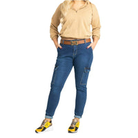 [Sem devoluções ou trocas] Jeans de trabalho europeus e americanos da Amazon, calças elásticas slim-fit femininas slim-fit em stock
