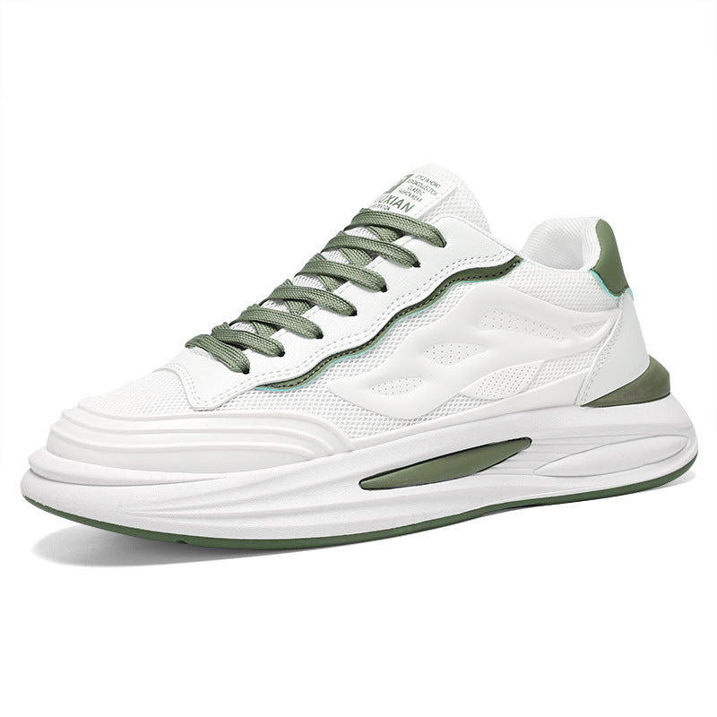Sapatos masculinos de verão, sapatos brancos de rede respiráveis e respiráveis, sapatos desportivos versáteis na moda ao estilo coreano, ténis casuais da moda de pai