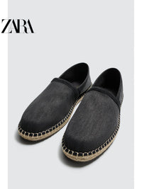 ZARA 2026 Primavera/Verão Sapatos Masculinos com Acabamento em Camurça e Sola de Linho, 2711720 400