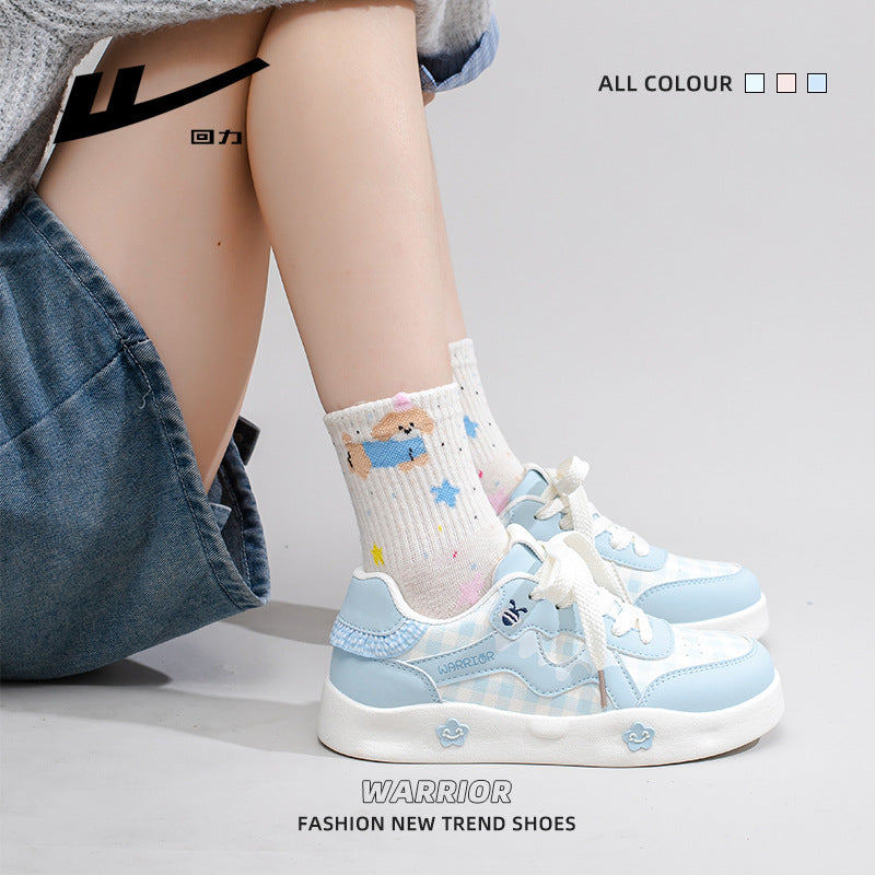 Warrior 2026 Novos sapatos de camada única com blocos de cor, ténis simples e versáteis confortáveis, sapatos femininos modernos de alta estética