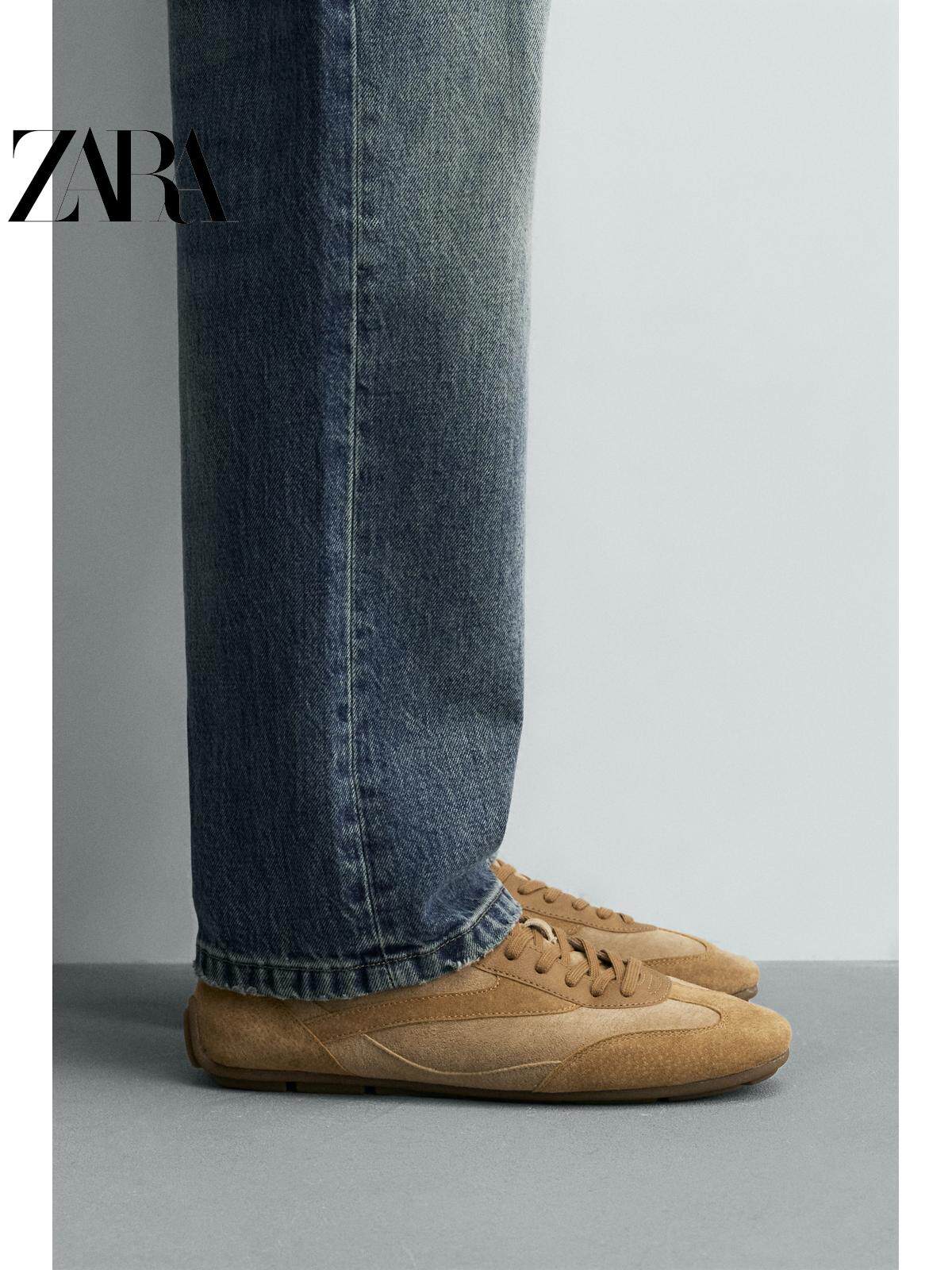 ZARA 2026 Primavera/Verão Sapatos Masculinos, Detalhes em Camurça, Cadarço, Leves, 2292720 107