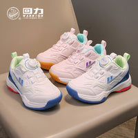Ténis de couro e cor-de-rosa, sapatos de botão para rapazes e raparigas do outono, sapatos infantis Warrior, sapatos casuais leves para idades dos 6 aos 14 anos
