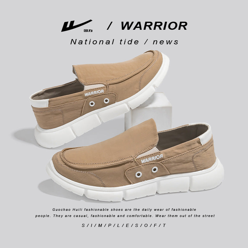 Sapatos de lona leves e confortáveis para pessoas de meia-idade e idosos, sapatos simples e respiráveis, sapatos preguiçosos, versáteis, fáceis de levar e de levar casuais de sola grossa