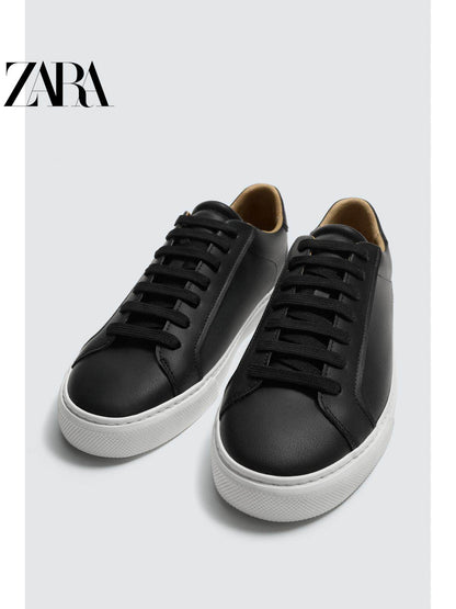 ZARA 2026 Primavera/Verão Novos Sapatos Masculinos Tênis Básico Simples com Cadarço e Bico Redondo Leve 2200720 800