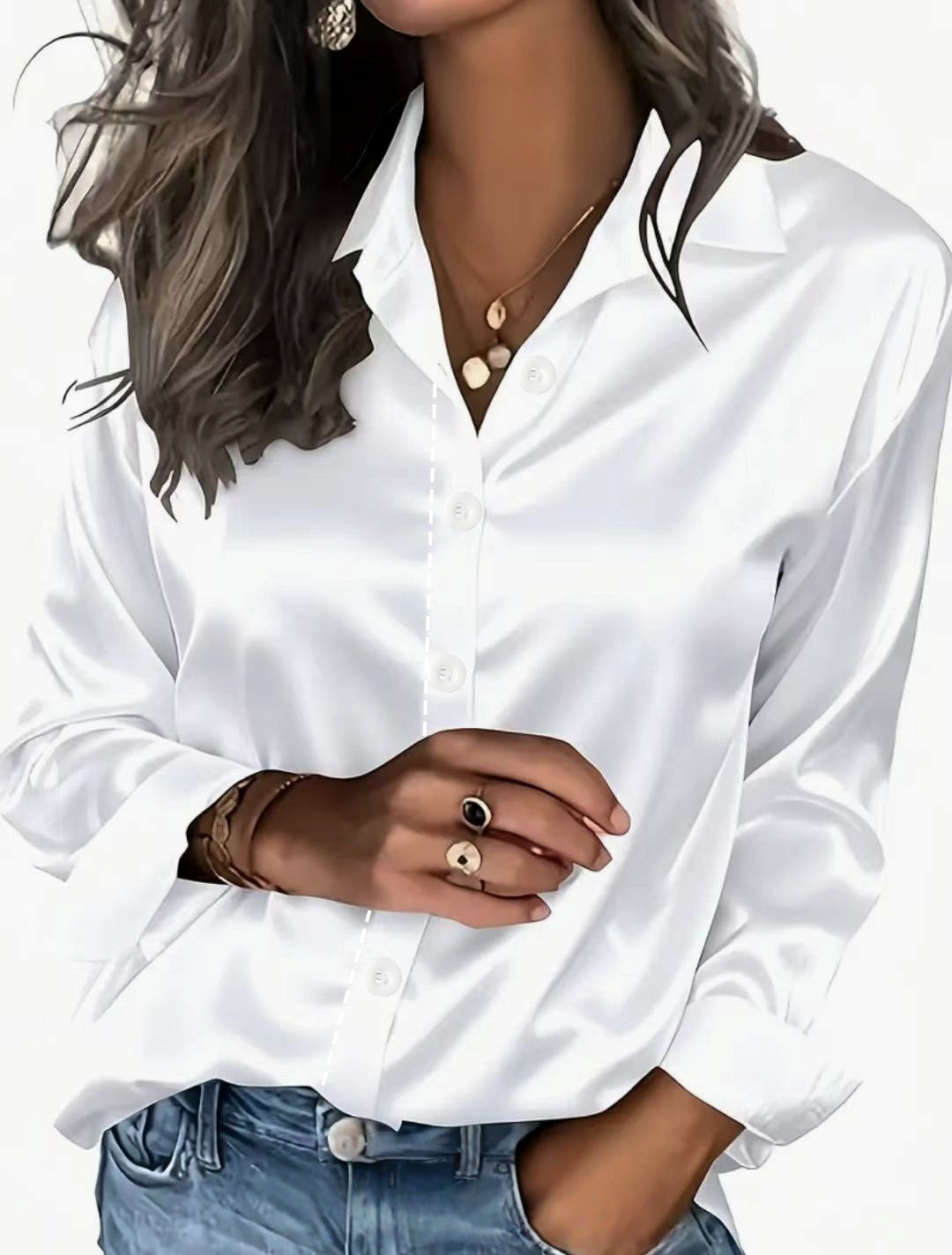 Camisa esponja colorida e brilhante da Amazon, elegante e para deslocações, adequada para uso versátil de mangas compridas na primavera e no outono