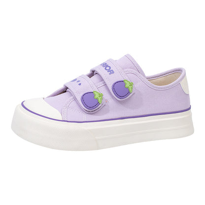 Ténis Warrior Velcro de sola grossa, sapatos juvenis, energéticos, confortáveis, de estudante, fofos e favorecedores, pequenos sapatos de cabeça grande cor-de-rosa morango para mulheres