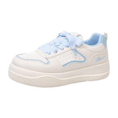 Sapatos plataforma versáteis e elegantes da Warrior, calçados femininos elegantes com blocos de cor, sapatos casuais confortáveis ao estilo coreano de alto valor estético
