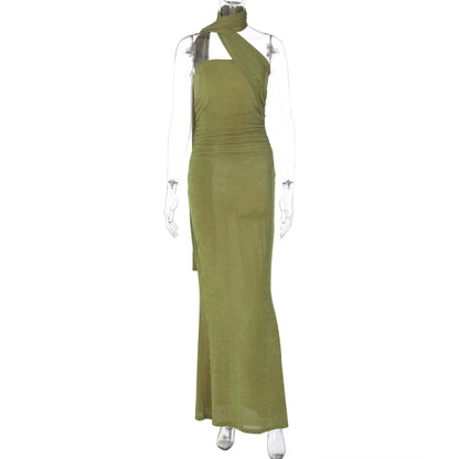 O novo conjunto feminino mais vendido da Amazon, vestido alto e sem mangas sexy, estilo street-style, slim e fita longa para mulheres