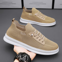 Sapatos masculinos masculinos respiráveis de verão, ténis casuais finos de lona, novos sapatos de malha versáteis e modernos de 2024