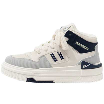 Sapatos de plataforma alta com blocos de cor Warrior, estilo universitário americano, ténis de alto valor, sapatos casuais femininos para alongar as pernas
