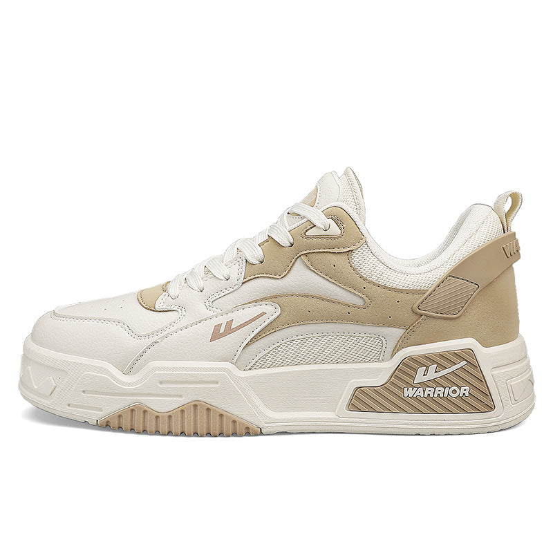 Sapatos americanos populares de estudante estilo Warrior Collegiate, sapatos de sola grossa e respiráveis e confortáveis, sapatos de negócios masculinos de deslocamento com blocos de cor